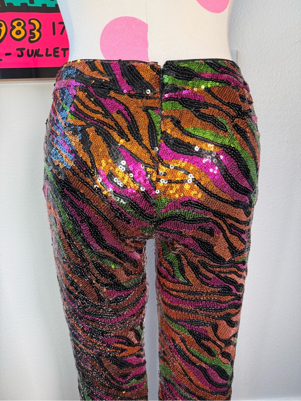 Dundas X Revolve Jerry Flare Pant Sequin Zebra XXS NWT - Picture 8 of 13